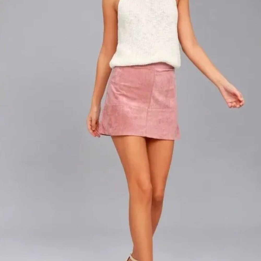 NEW lulus shenandoah mauve suede mini skirt 🤍 s